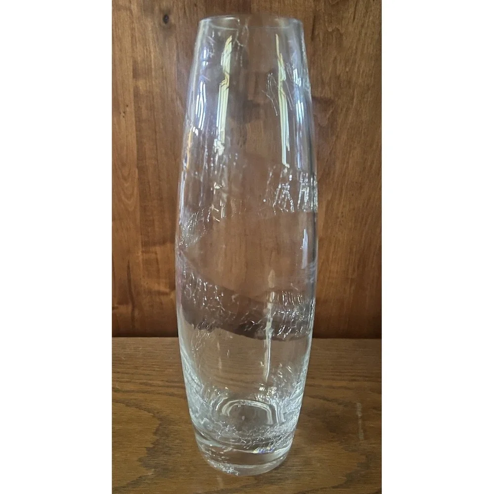 Clear Art Glass Vase 12